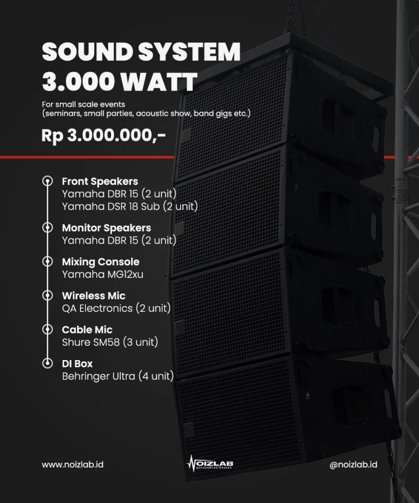 harga sewa sound 3000 watt