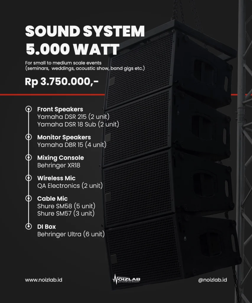 sewa sound system 5000 watt